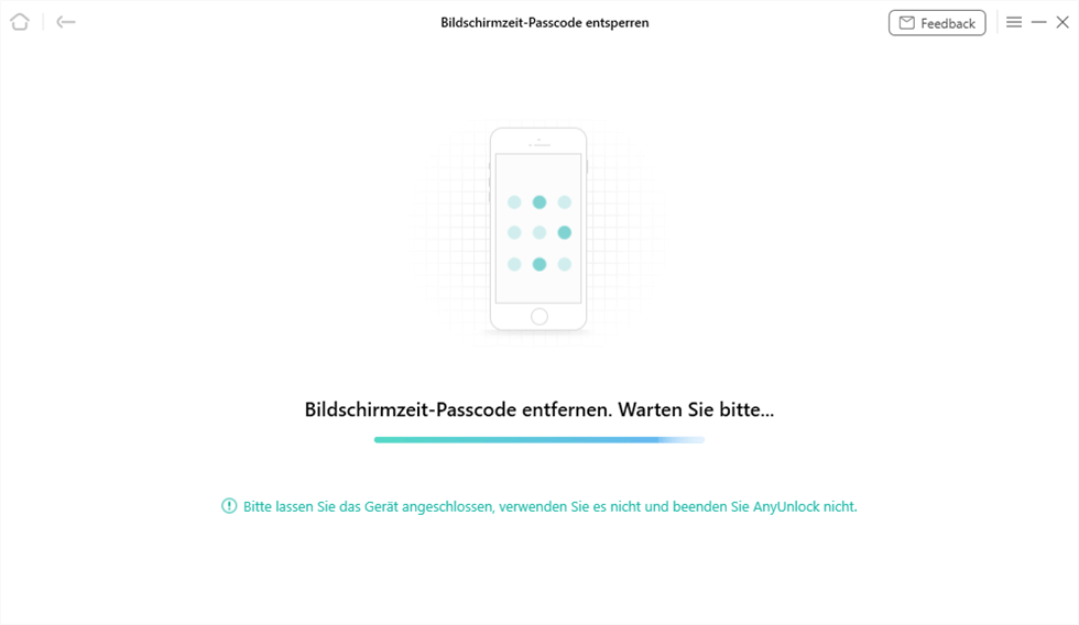 Auf „Bildschirmzeit-Passcode entsperren“ warten