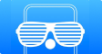 Cell phone with pair of sunglasses