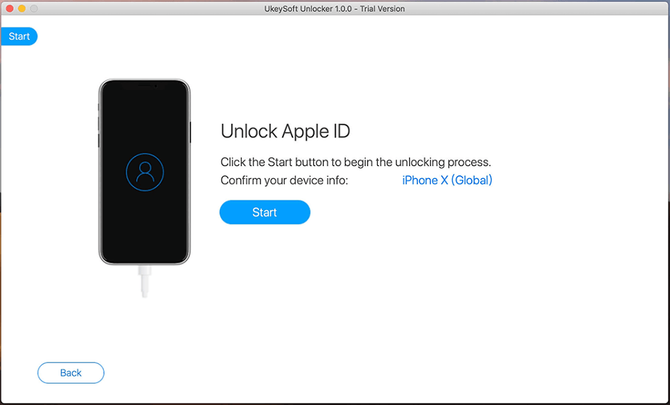 الصفحة الرئيسية لبرنامج UkeySoft Unlocker