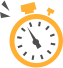 Yellow clock with black numbers