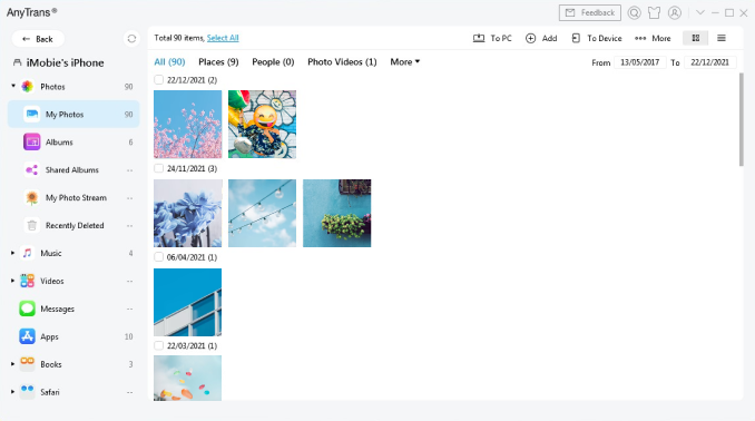 Computer screen with pictures