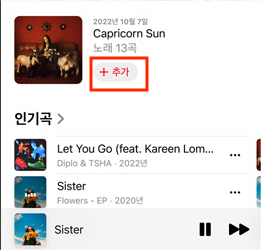 ‘추가’ 버튼 클릭