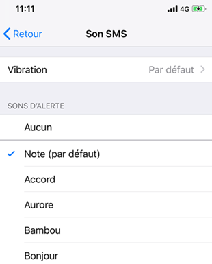 Changer la sonnerie SMS par défaut sur l'iPhone