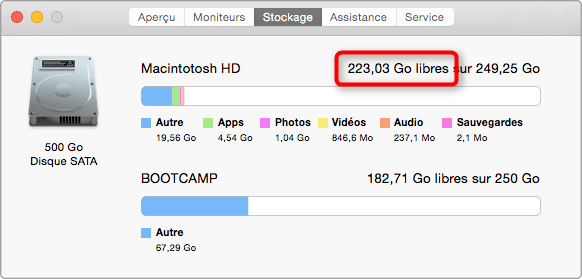 Vérifier l'espace disponible de votre Mac