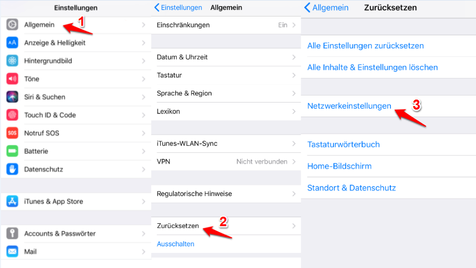App Store anmelden nicht möglich – Netzwerkeinstellungen zurücksetzen