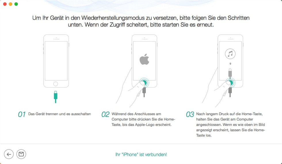 Das iPhone in Wiederherstellungsmodus versetzen - Anleitungen folgen