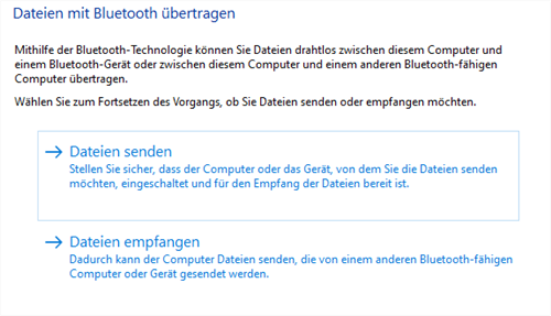 Daten auf PC per Bluetooth
