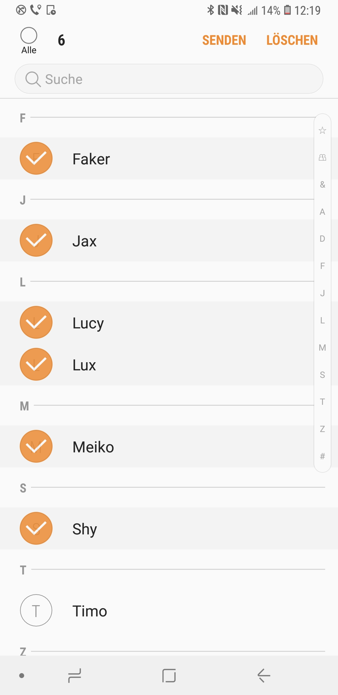 Kontakte durch Bluetooth 1