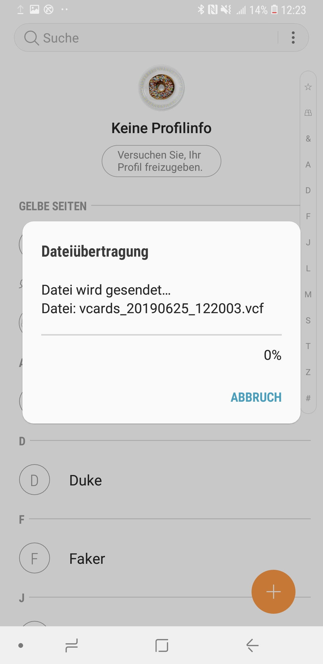 Kontakte durch Bluetooth 3