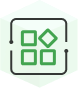 Grüner Würfel mit Quadrat