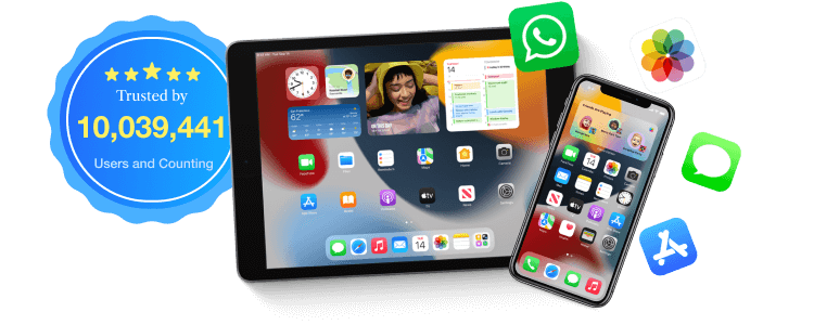 Tablet and phone screen with Trusted by 1