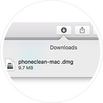 Bildschirm mit PhoneClean-Taste