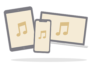 Telefon mit Musiknoten