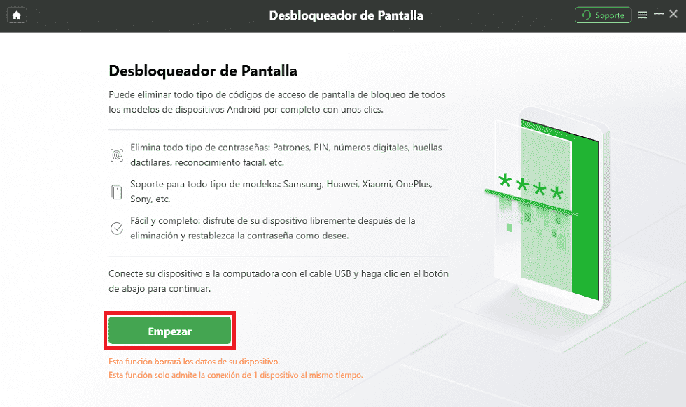 Cómo desbloquear un celular Samsung con patrón – Paso 2