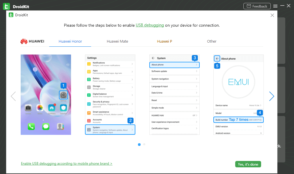 Fix Huawei Not Connecting to PC via DroidKit