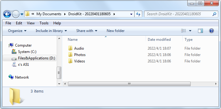 View Transferred Files on PC