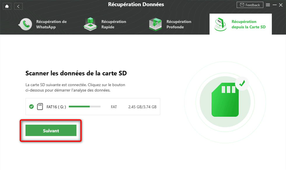 Connectez le lecteur de carte SD à l'ordinateur
