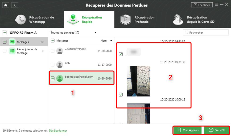 afficher toutes les données effacées ou perdues