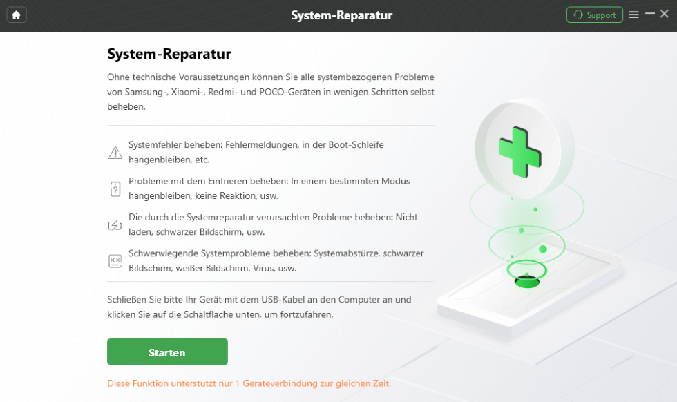 Klicken Sie auf "Starten"