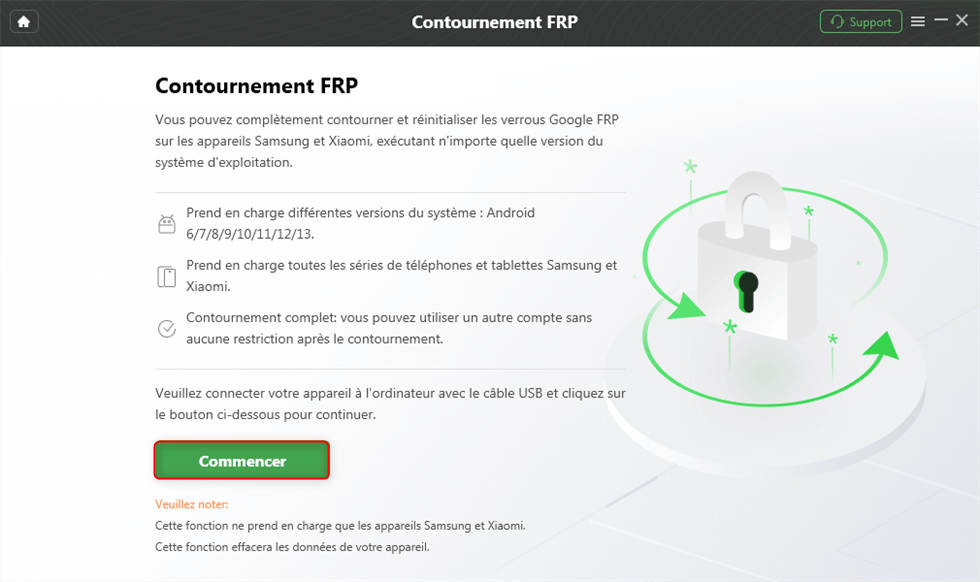 Cliquer sur Commencer