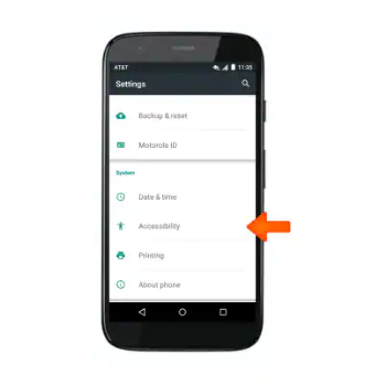 Accessibility Menu on Motorola