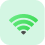 Green WiFi icon on white background