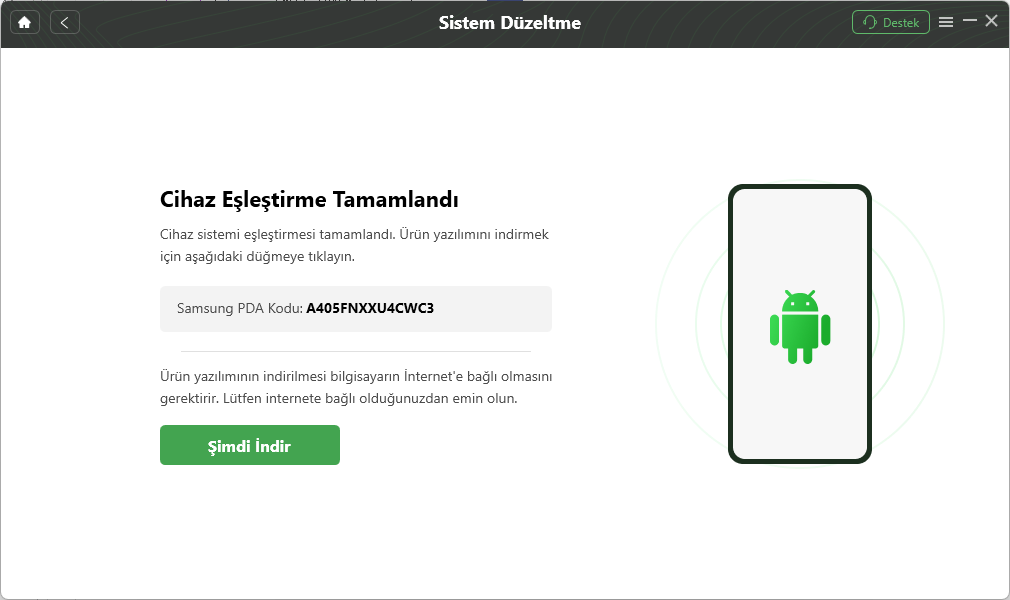 PDA Kodu Eşleşti