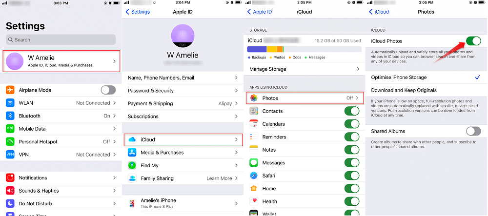 كيفية مزامنة الصور بين اثنين من أجهزة الأيفون باستخدام مكتبة صور iCloud
