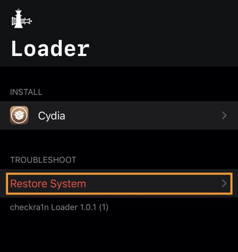 Click Restore System Button
