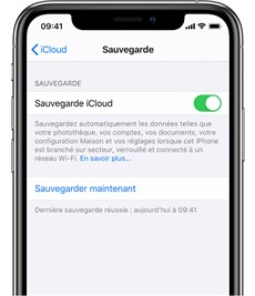 Sauvegarde iCloud
