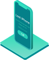Phone with Lost iPhone text