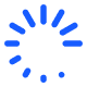 Clock with blue pixels on black
