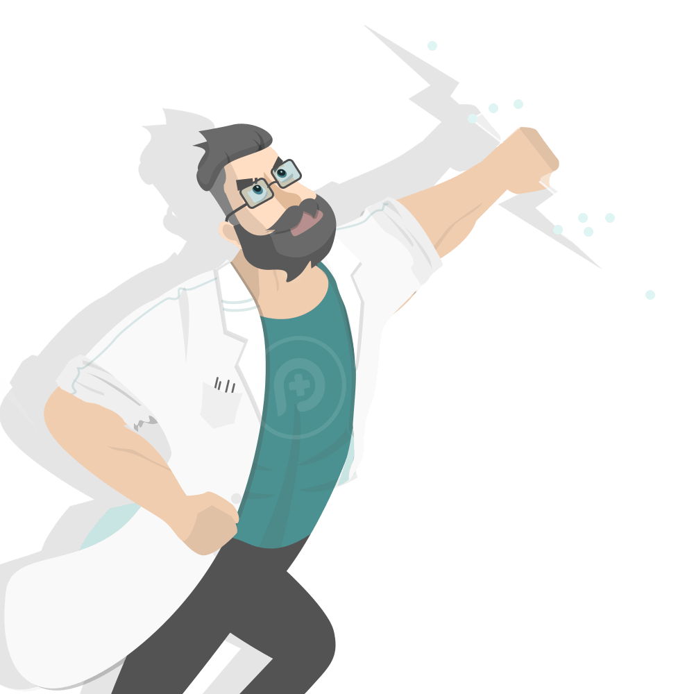 Homme en blouse de laboratoire avec couteau