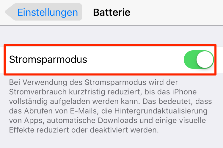 Stromsparmodus einschalten: iPhone 6 Akku schnell leer
