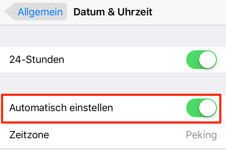Zeitzone einstellen – iPhone 6 Akku schnell lee