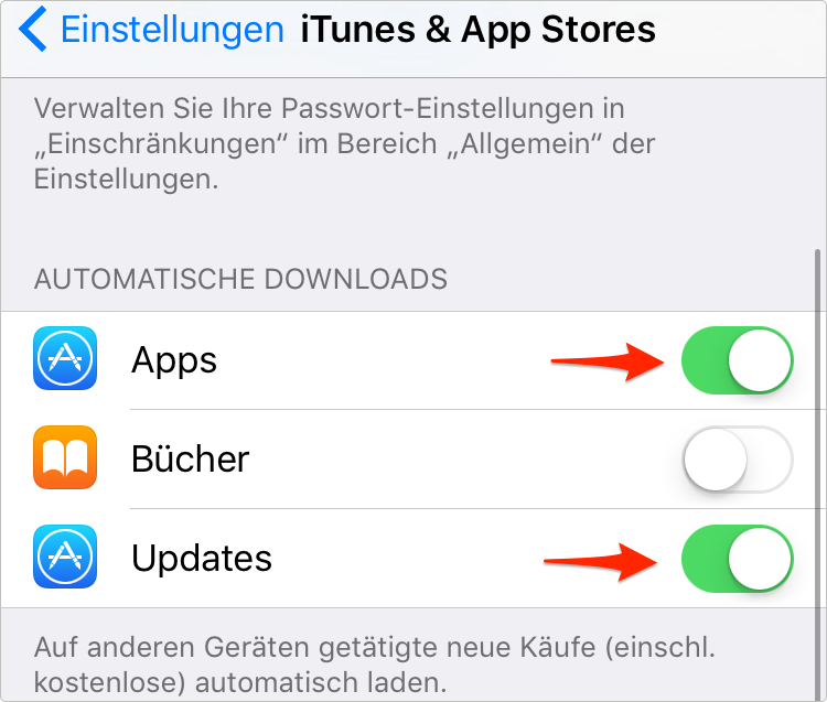 iTunes & App Store Updates deaktivieren – iPhone 12/11/X/8/7/6 Akku schnell leer