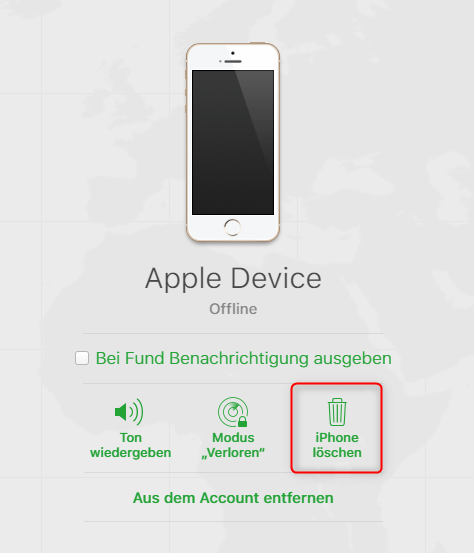 iPhone löschen über iCloud