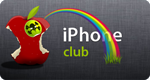 Apple with rainbow background