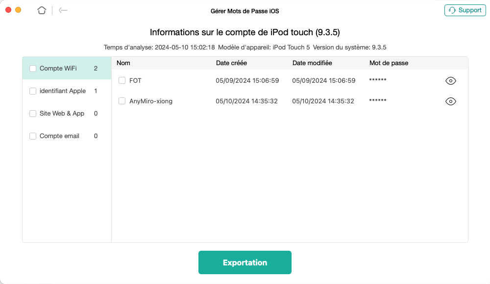 Capture décran du téléphone avec la section dinformations en surbrillance