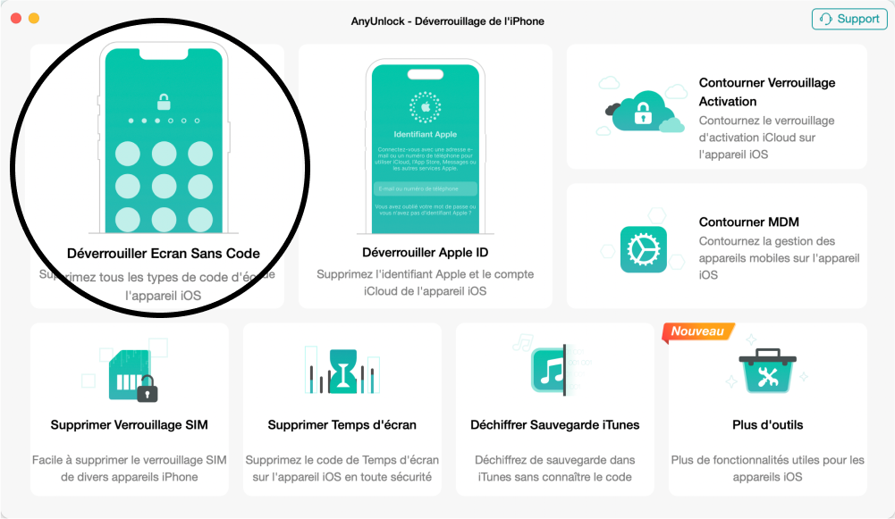 Téléphone avec paramètres dapplication