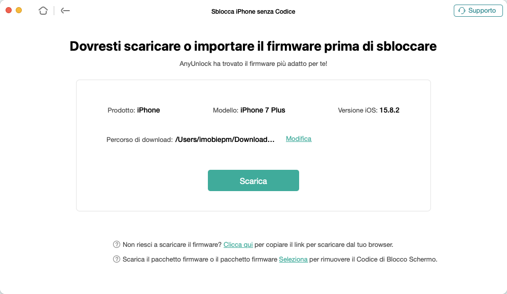 screenshot del sito web con il messaggio non spaventare