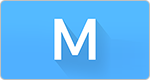 Blue square with letter M