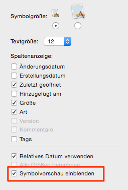 Symbolvorschau im Finder ausschalten