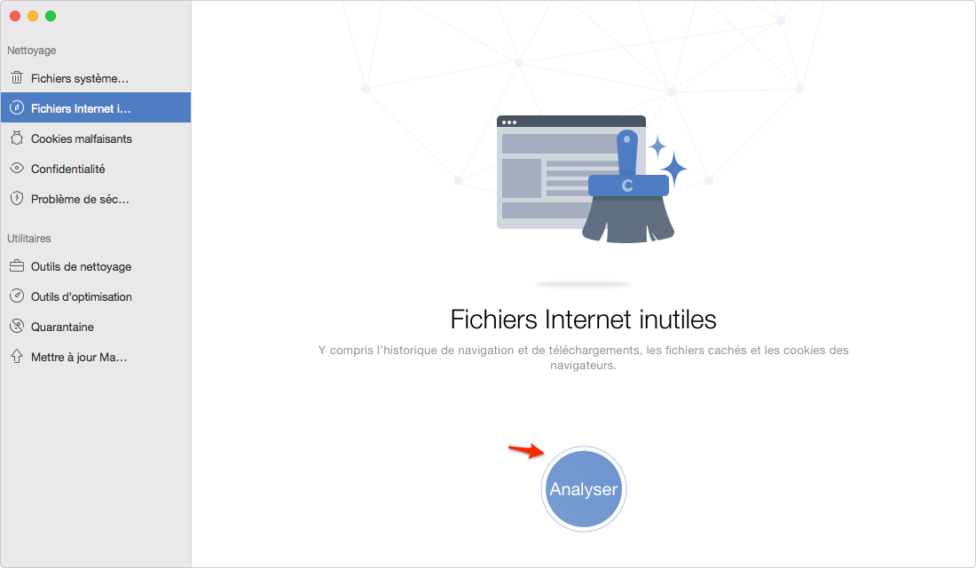 Nettoyer efficacement les cookies sur Mac par MacClean - Ã©tape 1