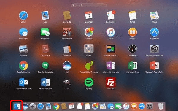 Lancement de Finder