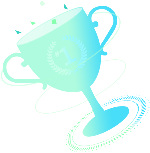 Blaue Trophäe mit Lorbeer