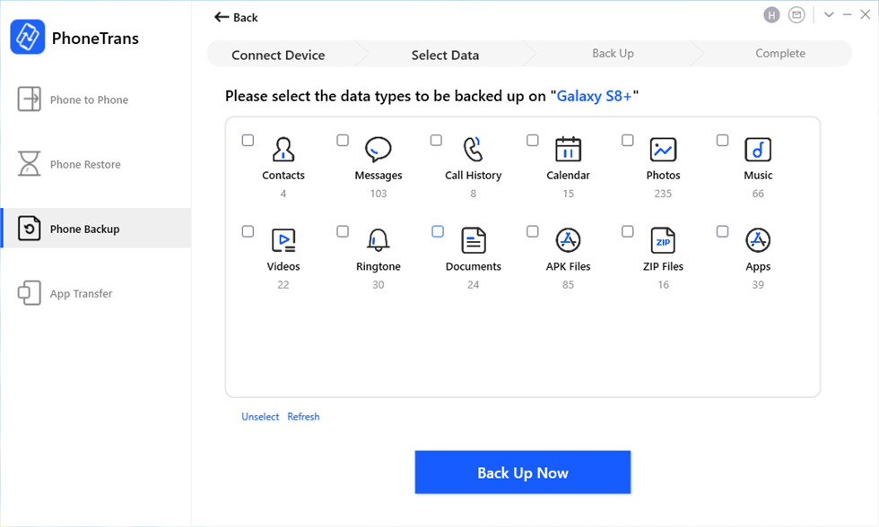 Backup Samsung Phone with PhoneTrans