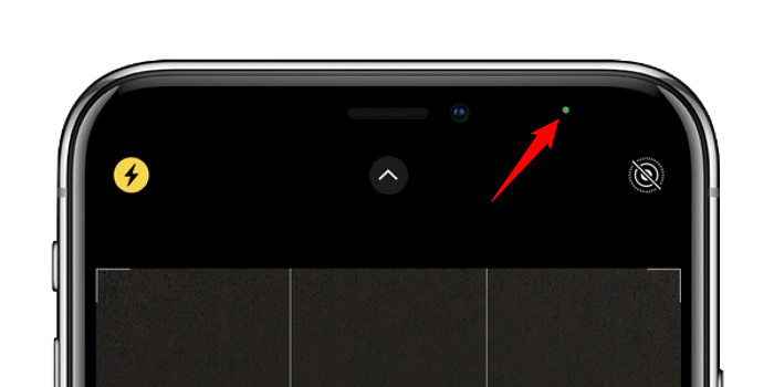Le point vert sur iOS 14