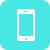 Téléphone sur fond bleu