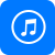 Note de musique dans un cercle bleu